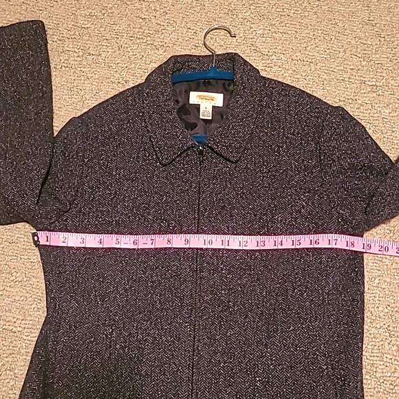 Talbots Dad Jacket Tweed Wool Silk Blend Zip Up Coach Blazer Coat Size 8 Petites - Picture 10 of 10